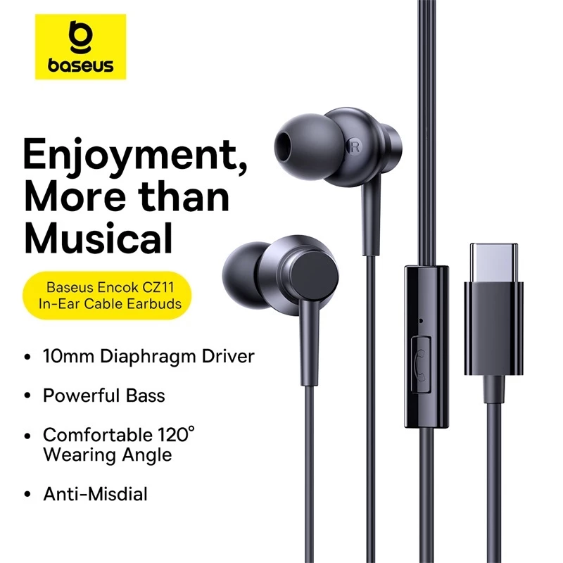 Baseus Encok HZ11 CZ11 In-Ear Wired Earphones Powerful Bass