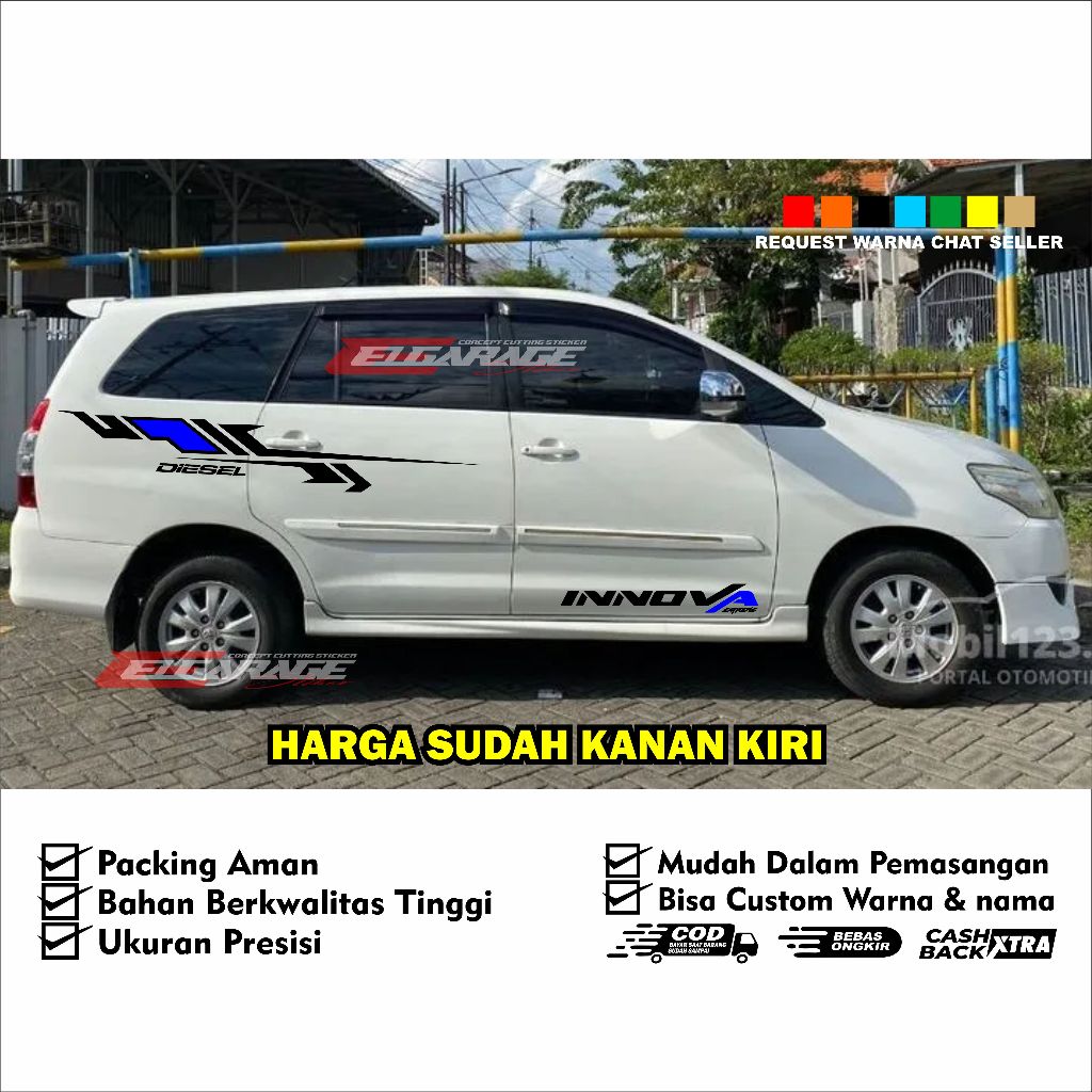 Innova car cutting stickers, minimalist list stickers for old toyota ...