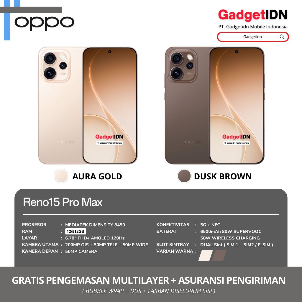 OPPO Reno 15 PRO MAX 5G 12/512GB ( +12GB EXTENDED RAM ) Garansi Resmi OPPO - Gambar 3