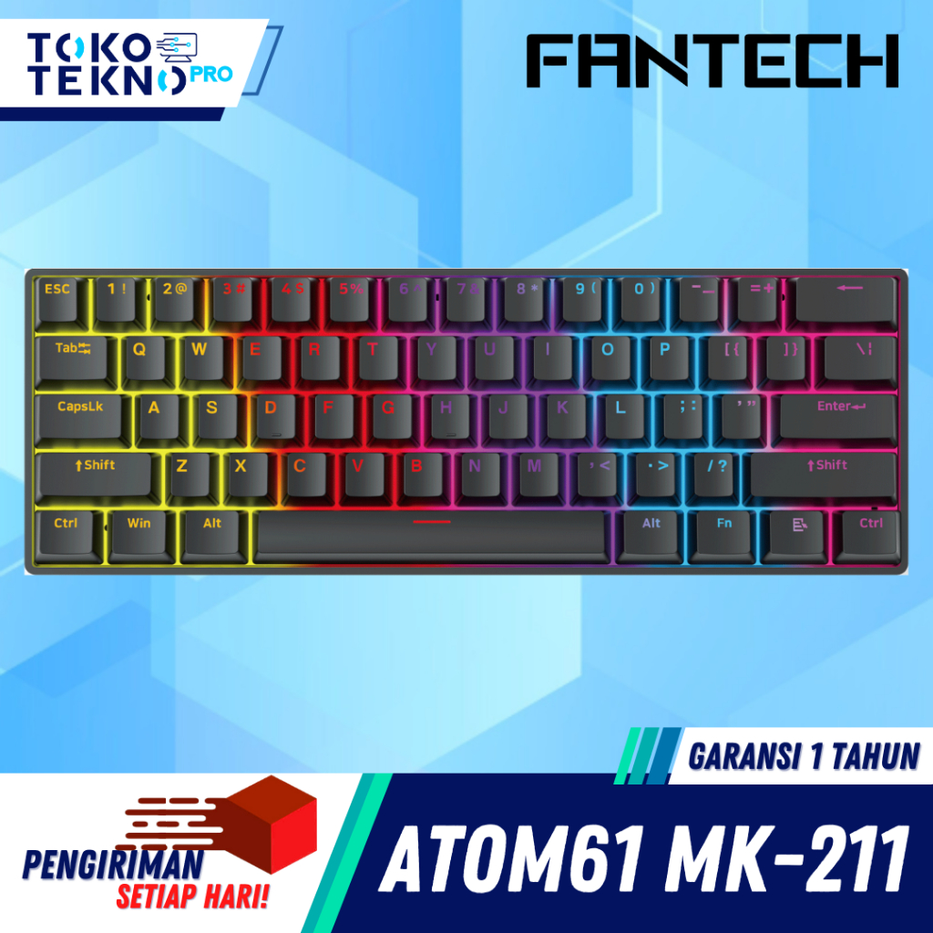 FANTECH Atom61 / Atom-61 MK211/ MK-211 Gaming Keyboard Wired Mechanical Static RGB