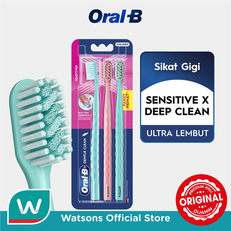 Oral-B Sikat Gigi Sensitive X Deep Clean 3'S