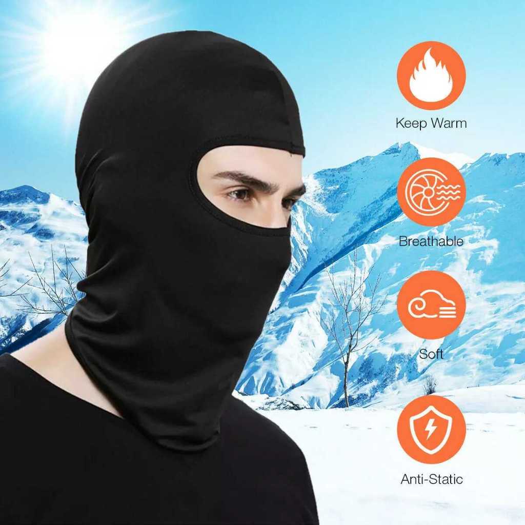Rhodey Masker Full Face Balaclava Spandex Motor Anti Debu Angin UV - Gambar 4