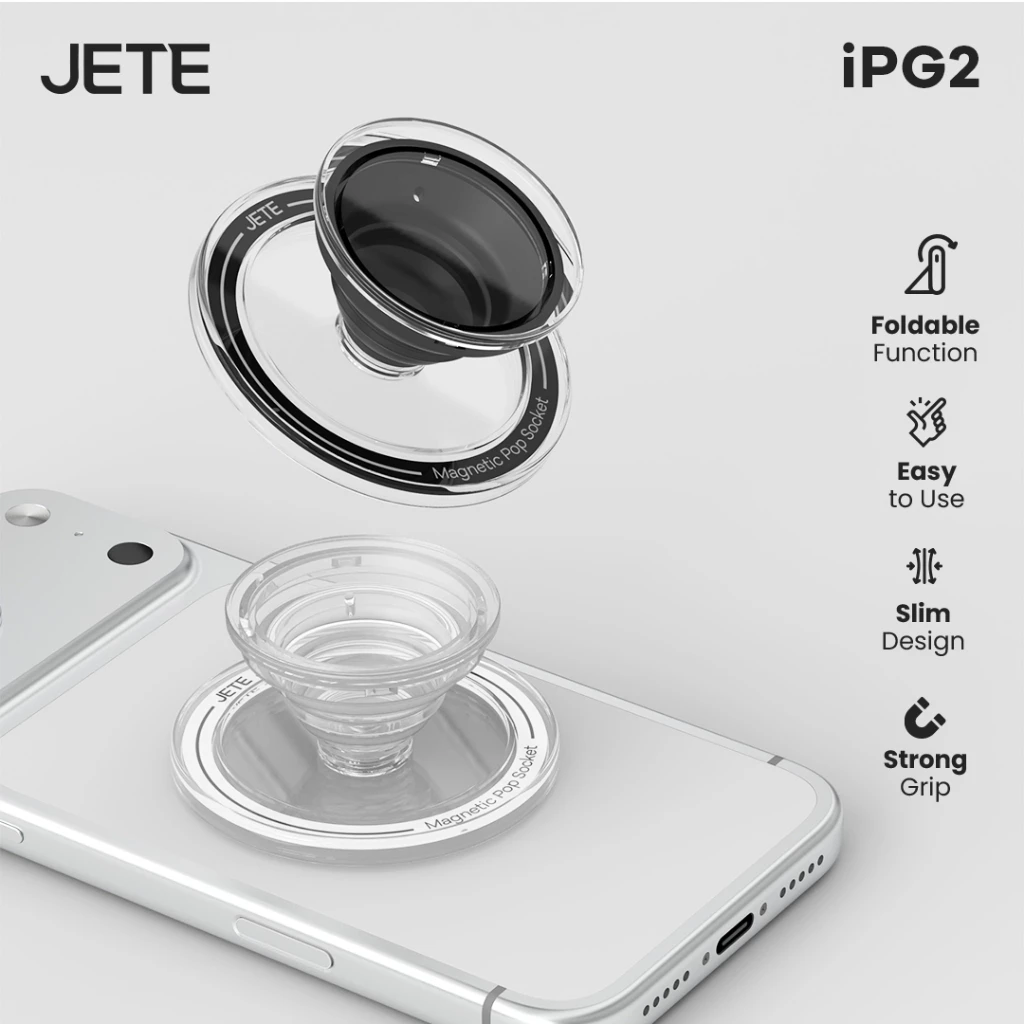 Griptok JETE iPG2 Magnetic Ring Holder Socket Handphone Universal Ring HP Stand Holder 360° Phone Grip Holder Iring Stand For Android For iPhone - Gambar 2