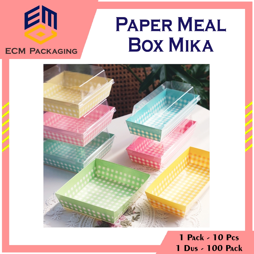 10PCS PAPER MEAL BOX 12X11 | SQUARE MICA PAPER BOX GREENbiru | PAPER ...