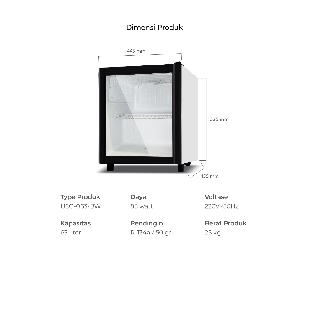 Maspion Lemari Pendingin Showcase 63 Liter USG-063 - Gambar 3