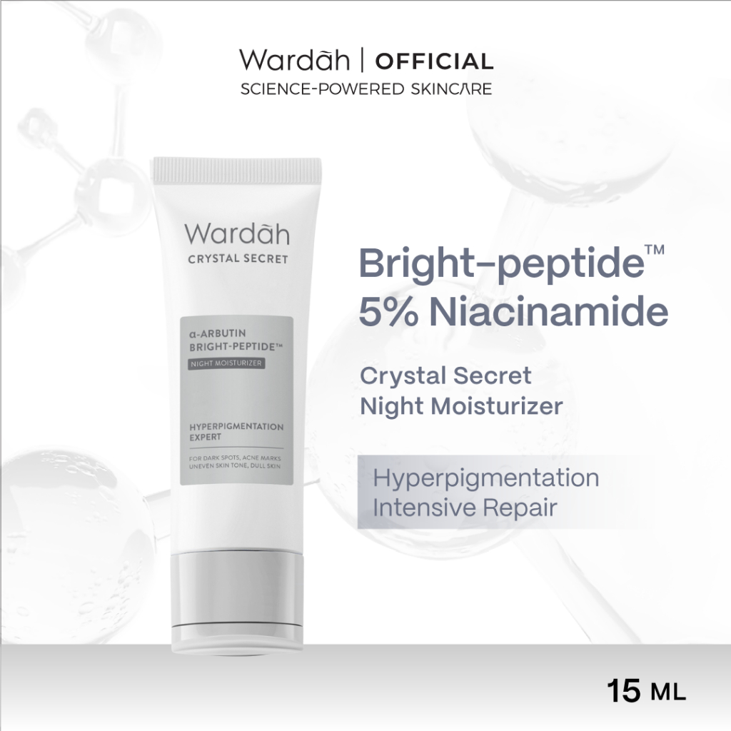 WARDAH Night Moisturizer All Series - Menyamarkan Bekas Jerawat, Dark Spot, Meratakan Warna Kulit, Menjaga Elastisitas Kulit, Melembabkan Wajah - Acnederm, Lightening, Perfect Bright, Crystal Secret, Renew You - Skincare - Gambar 3