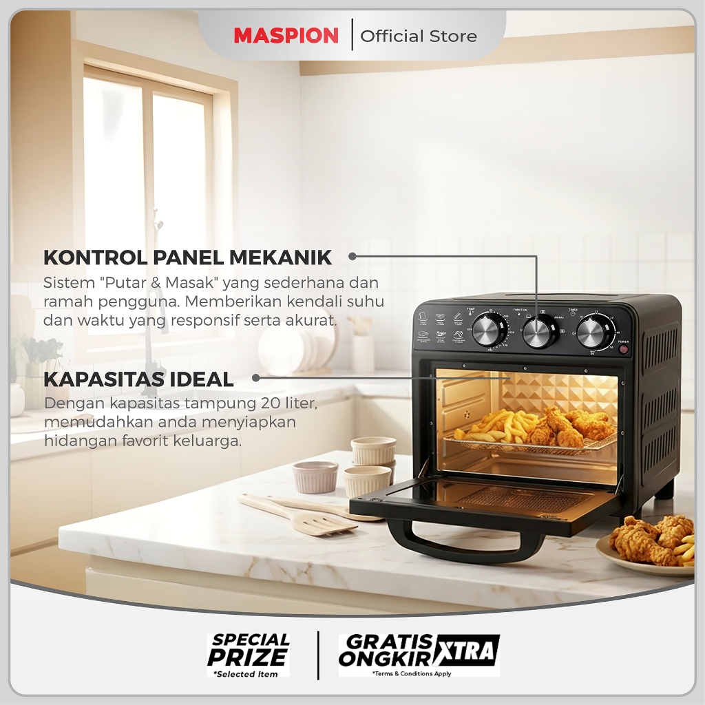 Maspion Tungku Pemanggang Oven Air Fryer MOF-2003M - Gambar 3