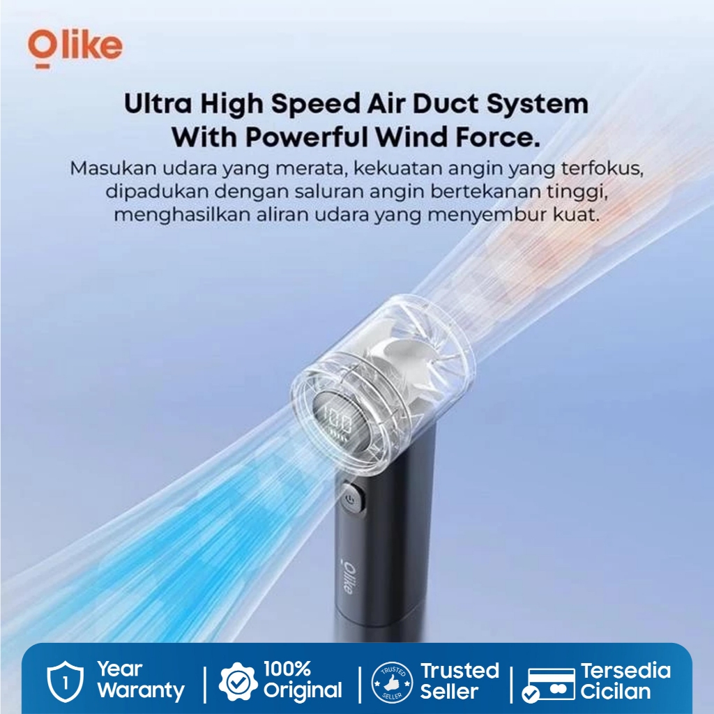 OLIKE PF9 Portable Fan Mini Strong Wind 100 Speed Led Display 3000 Mah Ultra Small - Gambar 3