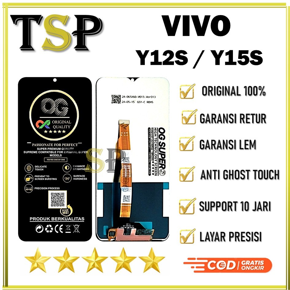 LCD TOUCHSCREEN VIVO Y12S / Y15S ORIGINAL 100% FULL SET COMPLETED