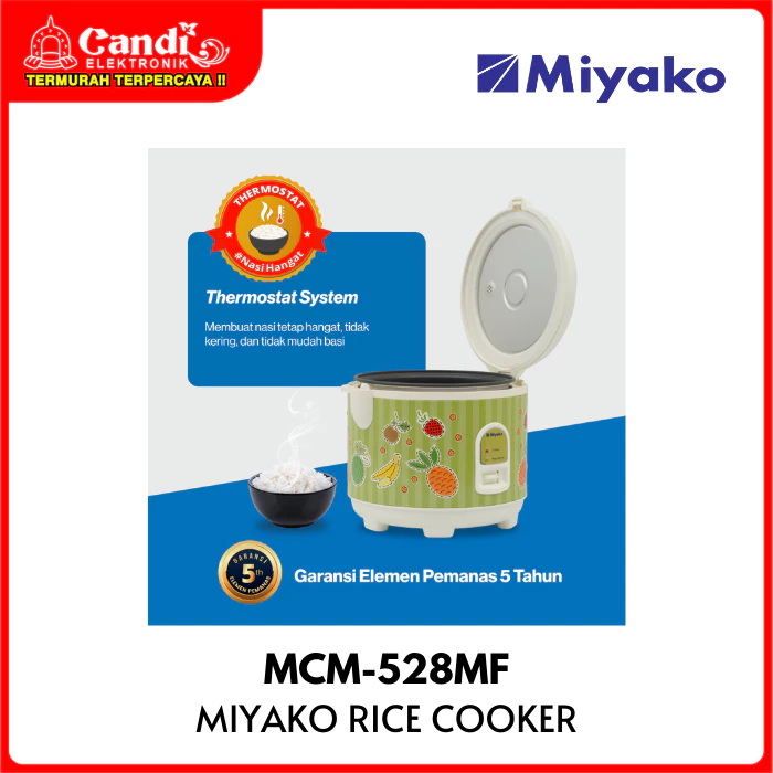 MIYAKO Rice Cooker 1,8 Liter Magic Warmer Non Stiack Inner Pot MCM-528MF - Gambar 3
