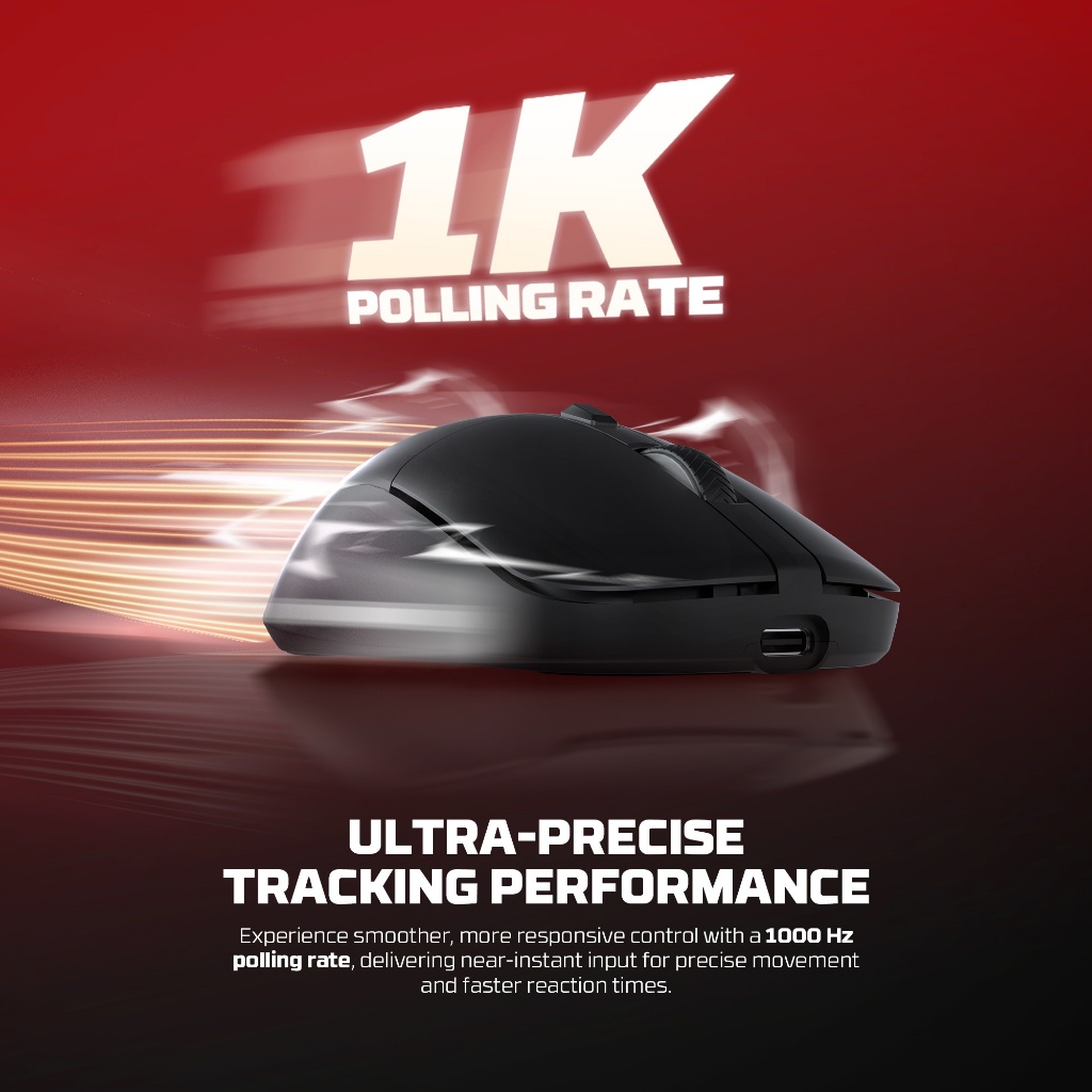 Fantech KANATA WG9 RD / WG9-RD / WG-9 RD Kanata Wireless Gaming Mouse ARGB with Docking - Gambar 2