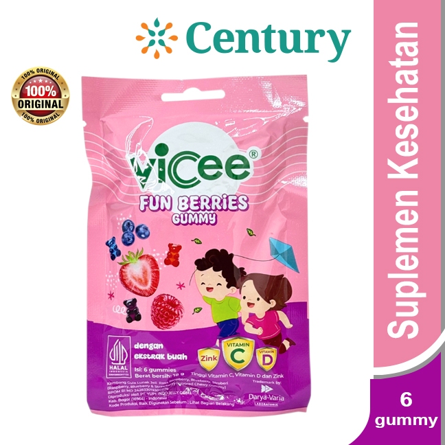 VICEE FUN BERRIES isi 6 GUMMY / SUPLEMENT MAKANAN / DAYA TAHAN TUBUH ANAK