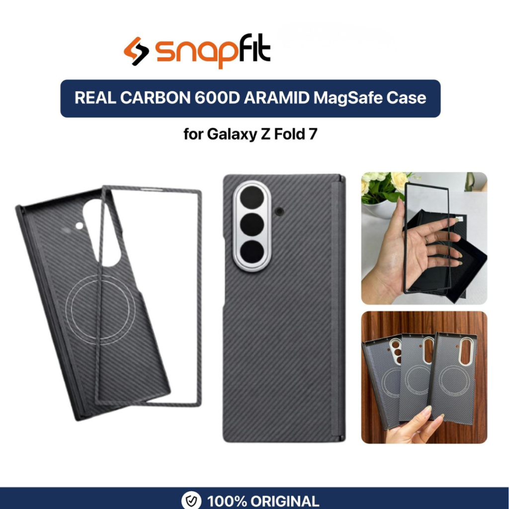 Case Samsung Galaxy Z Fold 7 Fold7 Real Aramid Carbon Magsafe 600D Case