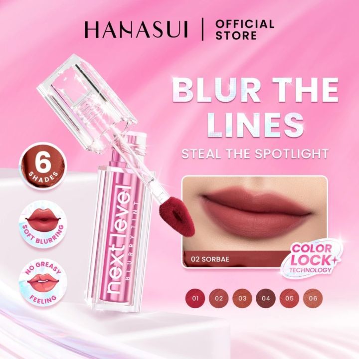 Hanasui Next Level Blurry Tint Lip Tint Watery To Blur Lightweight Velvet Finish / MJO - Gambar 2