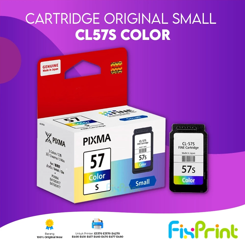 FixPrint Cartridge Canon PG47 PG 47 Black Ink CL57 CL-57 Color Ink Cartridge Tinta Printer E400 E410 E460 E470 Original - Gambar 3