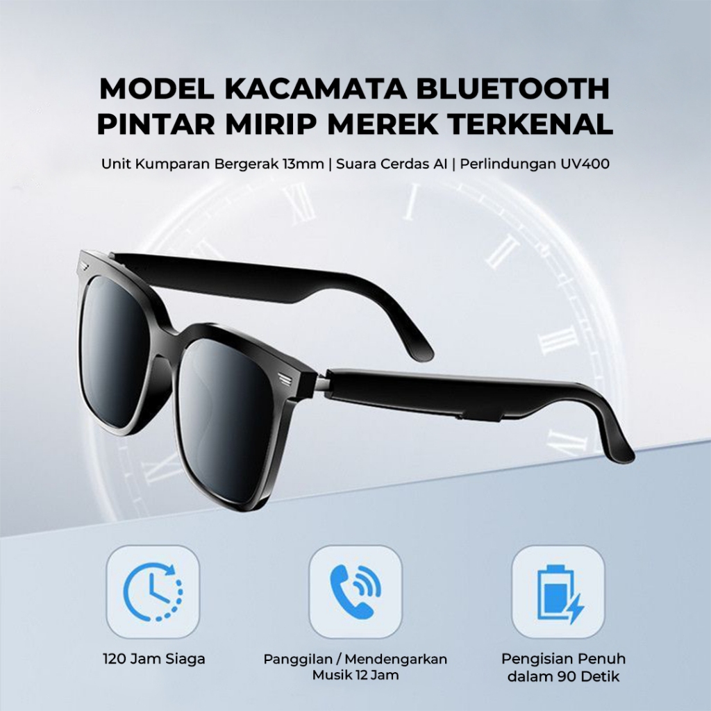 Matei COD Smart Glass Y06 Kacamata Pintar 5.3 Headset Bluetooth Multifungsional Anti UV - Gambar 3