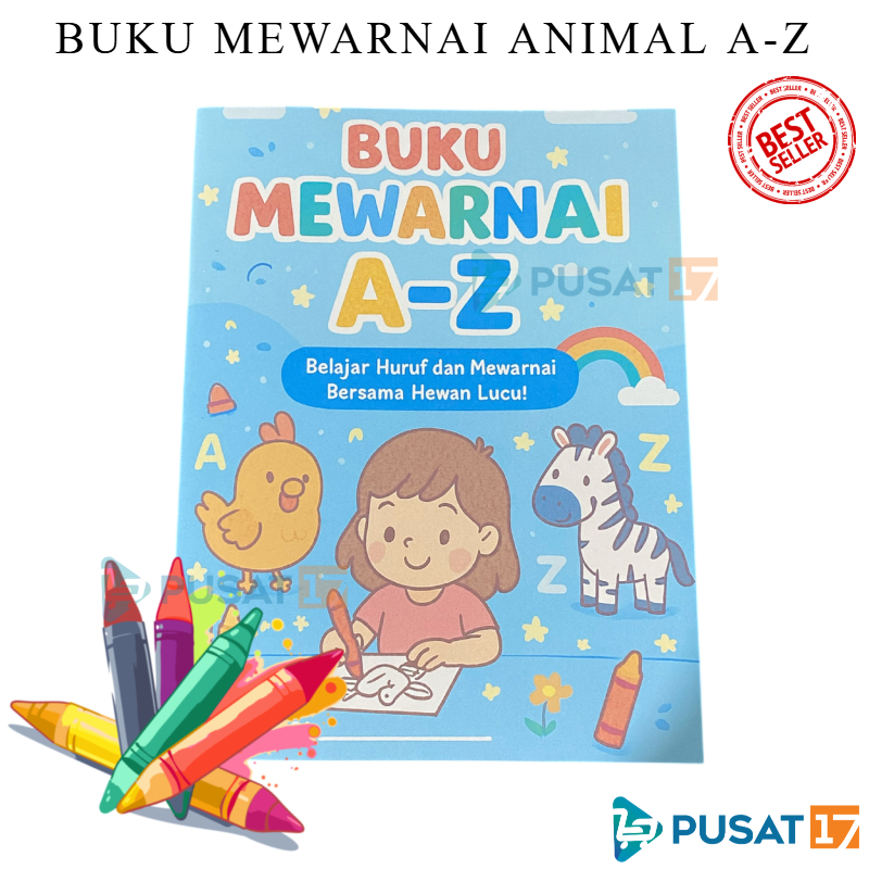 PUSAT17 BUKU MEWARNAI ANIMAL A-Z BUKU MEWARNAI ANAK COLORING BOOK BELAJAR MEMBACA HURUF DAN MEWARNAI ANIMAL COLORING BOOK FOR KIDS BUKU MENGGAMBAR TK SD EDUKASI