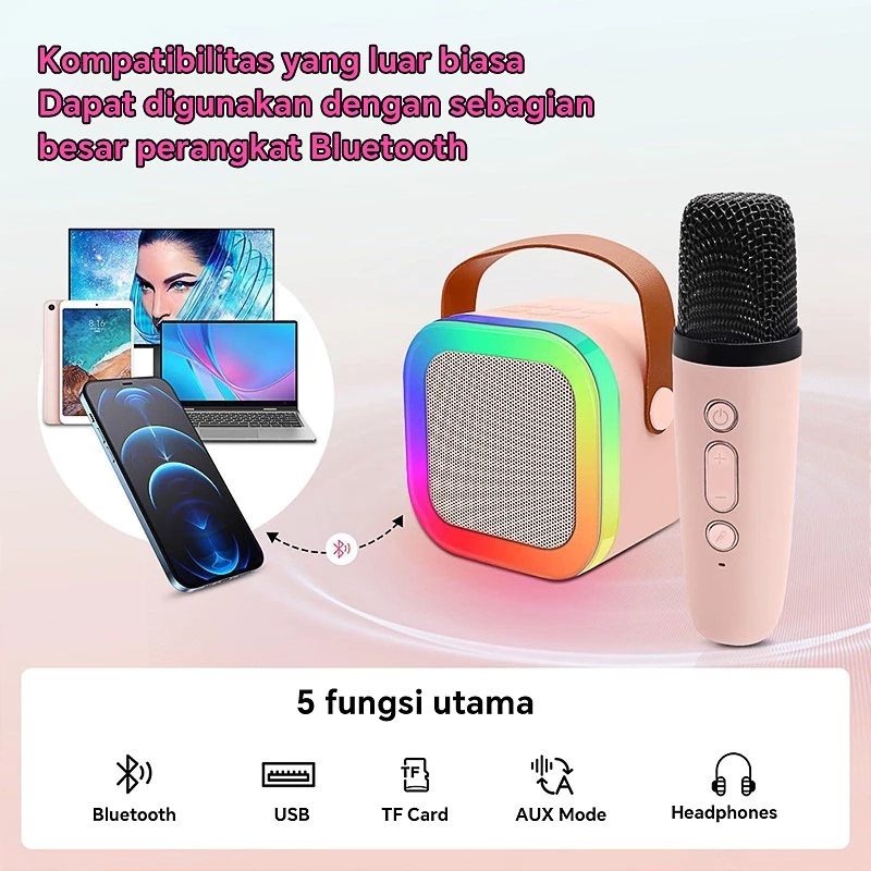 [COD] K12 Speaker Bluetooth Mini Speaker Karaoke With MIC Karaoke Set Bluetooth Mini Full bass - Gambar 4