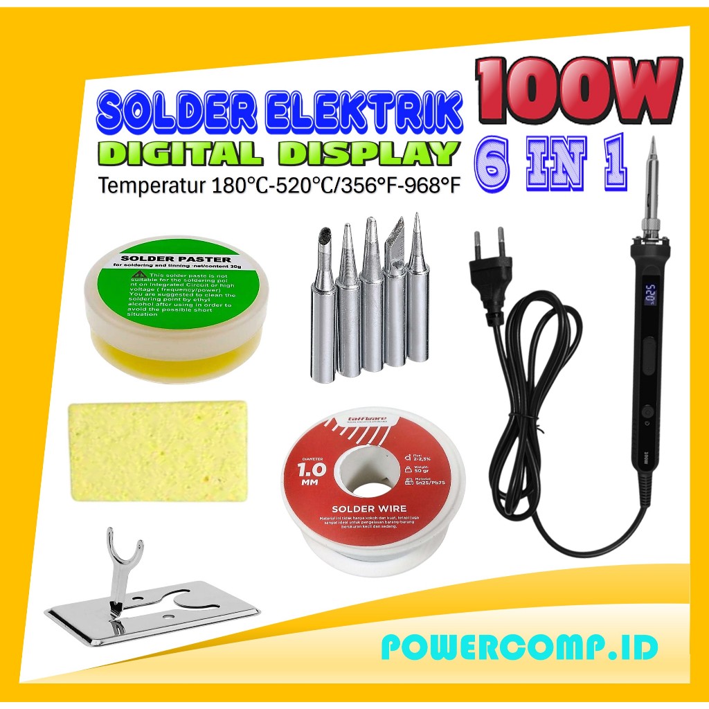 HP MATA 100W DIGITAL DISPLAY 6-in-1 Electric Soldering Iron ...