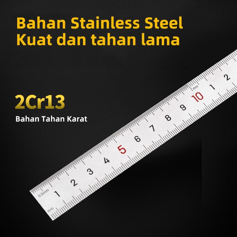 Deli Tools Penggaris Besi / Metal Rules 30 CM Kokoh Alat Perkakas DL80XX - Gambar 4