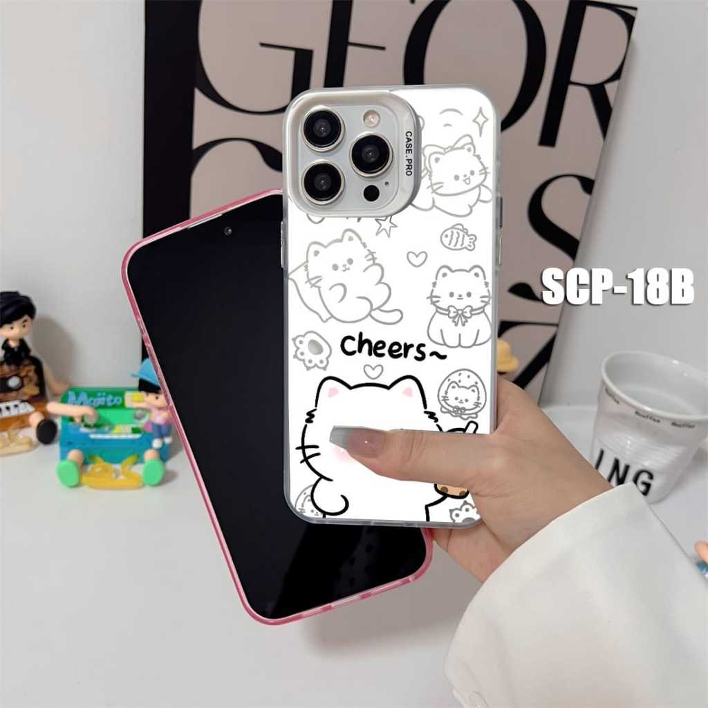 Case Gambar  Realme 11 4G Realme 11 Pro Realme 11 Pro Plus Realme 12 5G Realme 12 Pro Plus Case gambar Kucing Cheers Cute SCP-18 Case Hologram Imd - Gambar 2