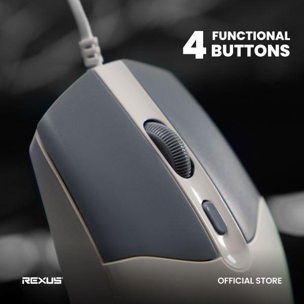 Mouse Kabel Rexus QC10 / QC-10 Mouse Wired Office Garansi Resmi - Gambar 3