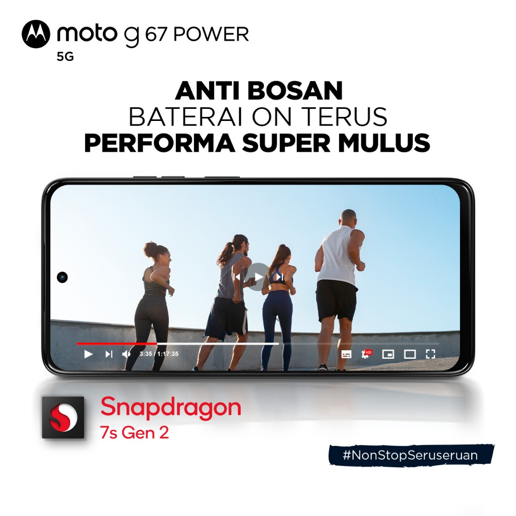 Moto G67 Power 5G - RAMBoost 24GB/256GB - Snapdragon7s Gen2 - 7000mAh SiliconCarbon - 50MP Sony LYTIA600 - 4K Semua Lensa - 32MP Selfie - 6.72" - IP64 GG7i MIL810H - Dolby Stereo - Gambar 3