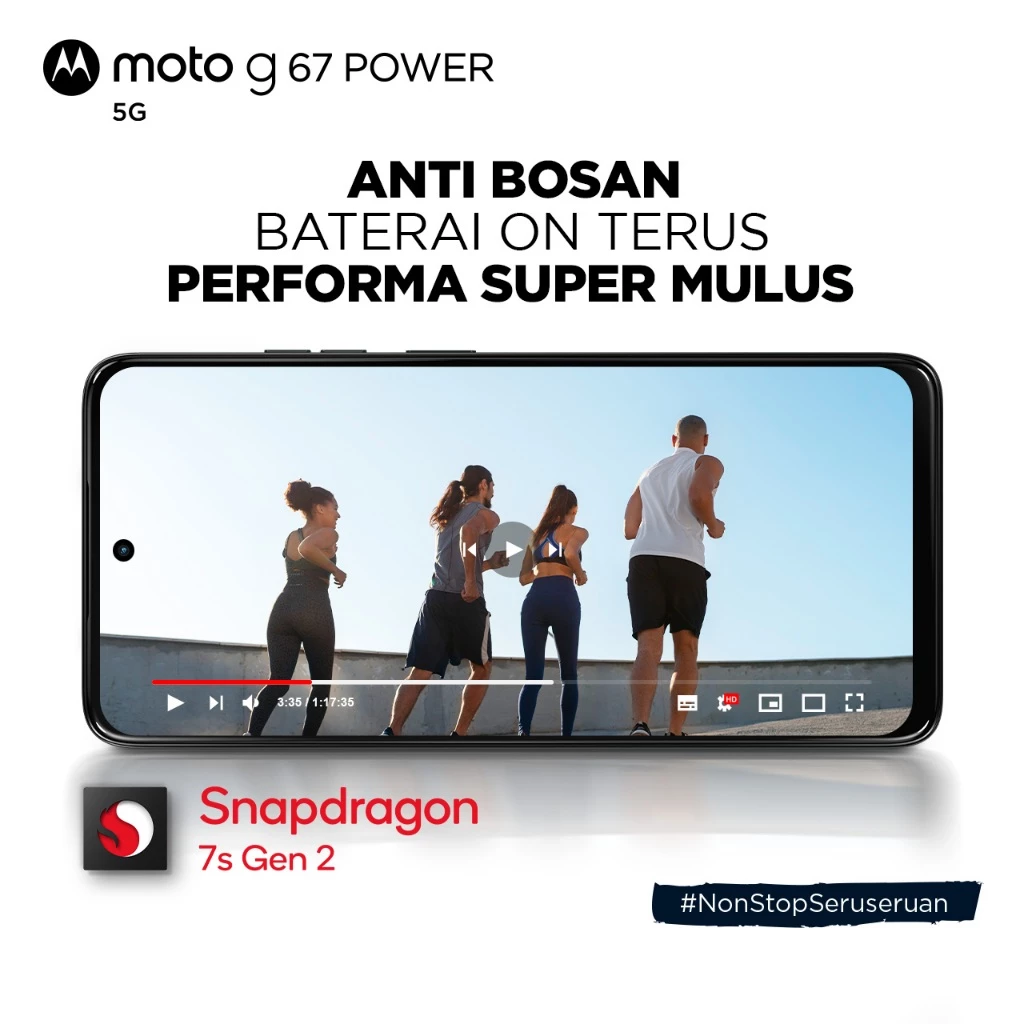 Moto G67 Power 5G - RAMBoost 24GB/256GB - Snapdragon7s Gen2 - 7000mAh SiliconCarbon - 50MP Sony LYTIA600 - 4K Semua Lensa - 32MP Selfie - 6.72" - IP64 GG7i MIL810H - Dolby Stereo - Gambar 3