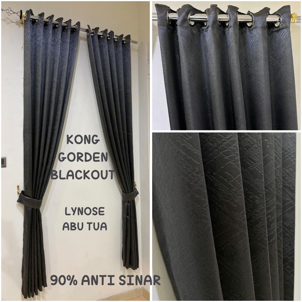 KONG GORDEN BLACKOUT EMBOS TEBAL ANTI SINAR 100% DAN 90% PREMIUM GORDENG TIRAI GORDYN HORDENG - Gambar 4