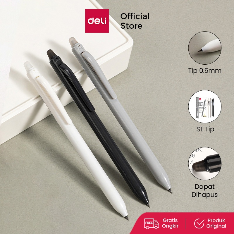 Deli Pulpen Gel ST Tip Dapat Dihapus / Erasable Gel Pen / Pena Gel Dapat Dihapus 0.5 mm SA261