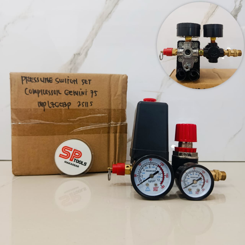 AUTOMATIC COMPRESSOR SET MANOMETER AIR METER / PRESSURE SWITCH SET ...