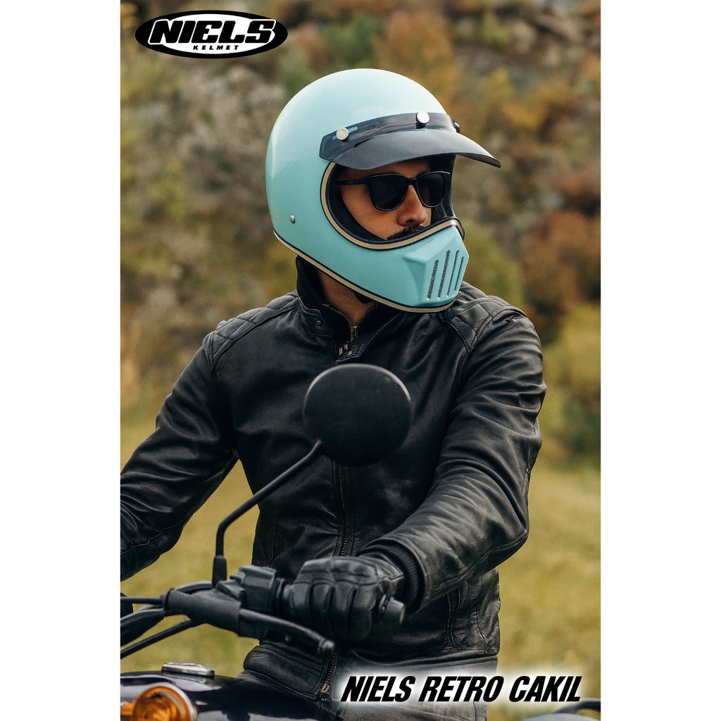 Helm Full Face SNI NIELS Model Cakil Retro - Chrome Look, Free Pet, Aman & Stylish untuk Harian - Gambar 3