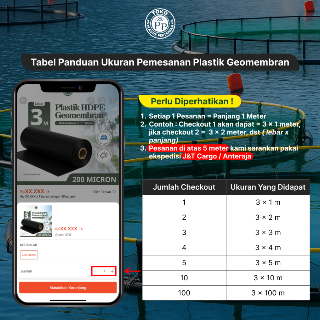 GEOMEMBRAN HDPE Plastik Kolam TEBAL 200 MICRON LEBAR 3 METER - Gambar 2