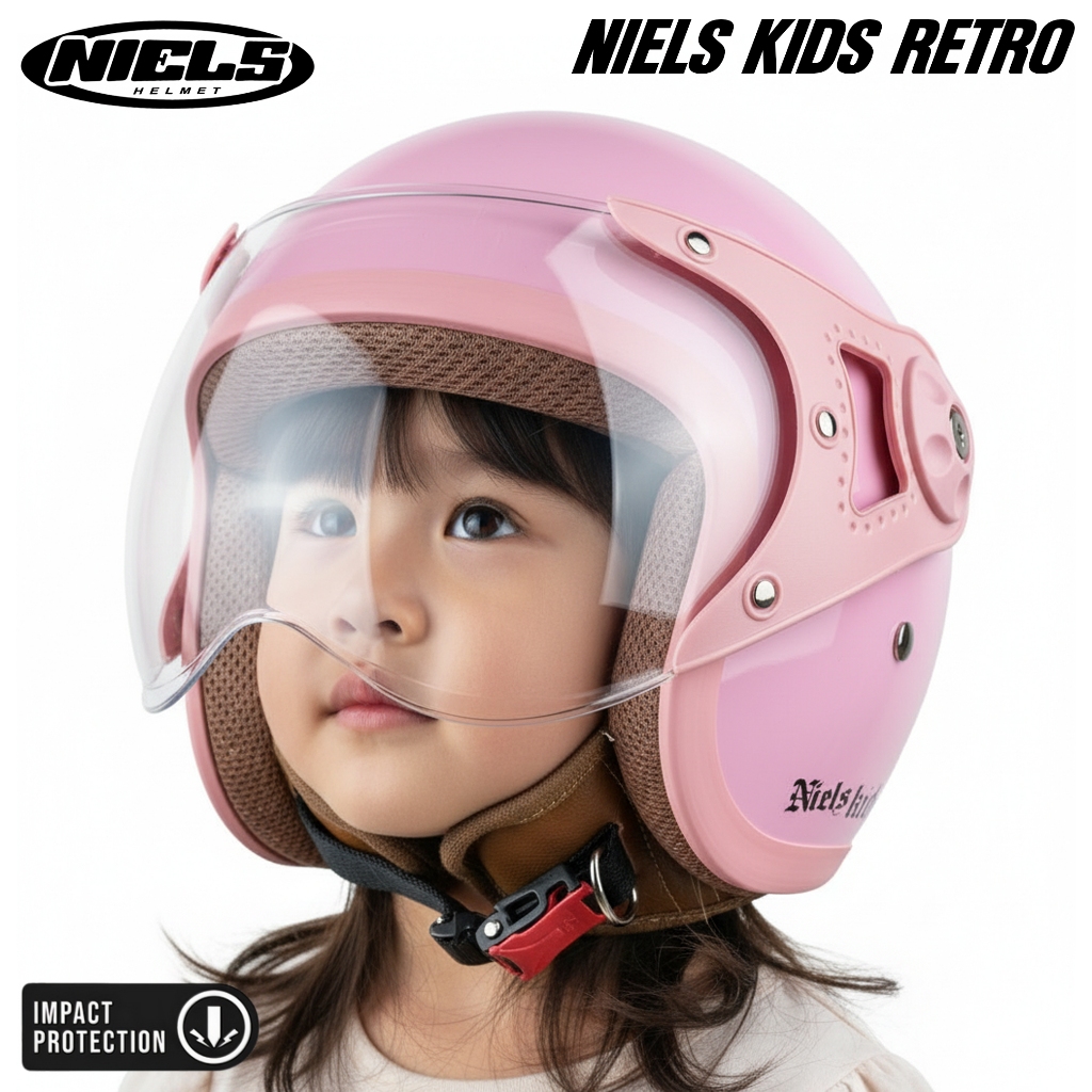NIELS - Helm Bogo Anak Kaca Pilot Junior 2 - 8 Tahun SNI Motorcycle