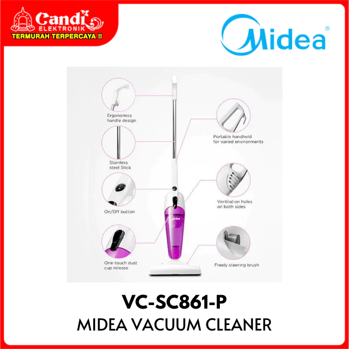 MIDEA Vacuum Cleaner Stick Penyedot Debu VC-SC861-P - Gambar 4