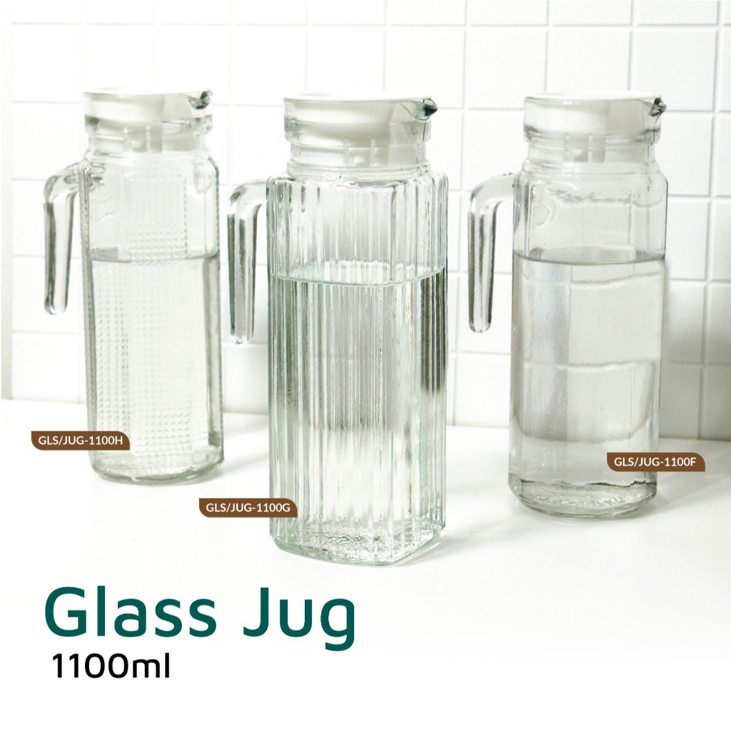 Teko Kaca Wadah Minuman Glass Jug 1100 ml Pitcher Kaca - Gambar 2