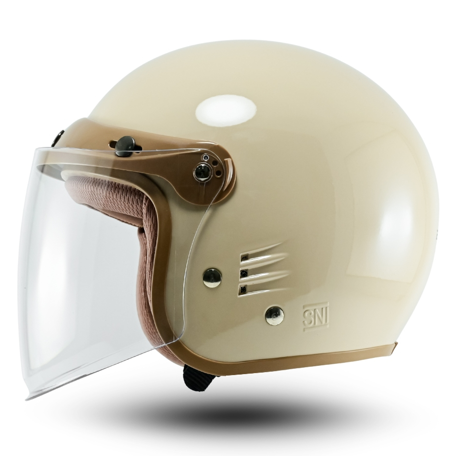 Helm Polos Retro Bogo Dewasa Pria Wanita Helm SNI Luminos V2 kekinian - Gambar 2