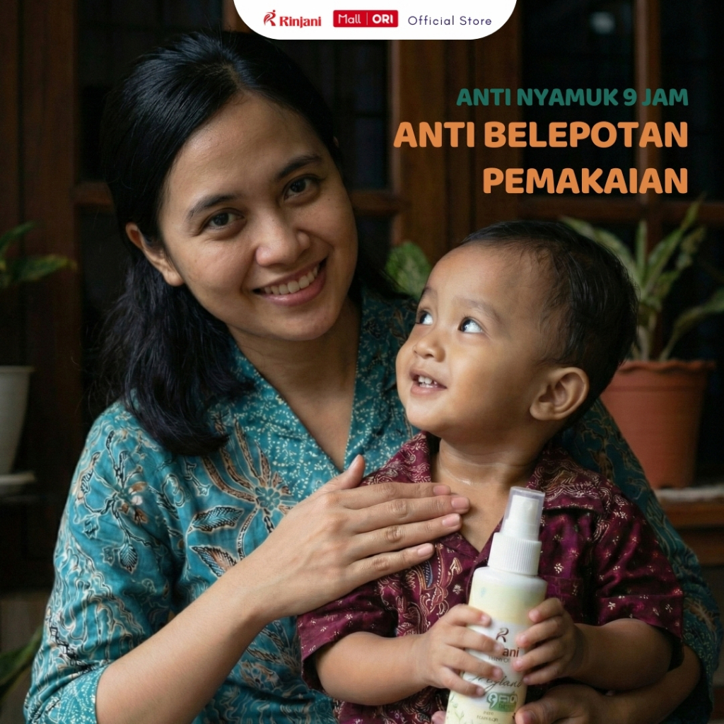 RINJANI Minyak Telon Plus Anti Nyamuk Hingga 9 Jam Original Botol Pump 100ml Anti Tumpah BPOM HALAL - Gambar 3