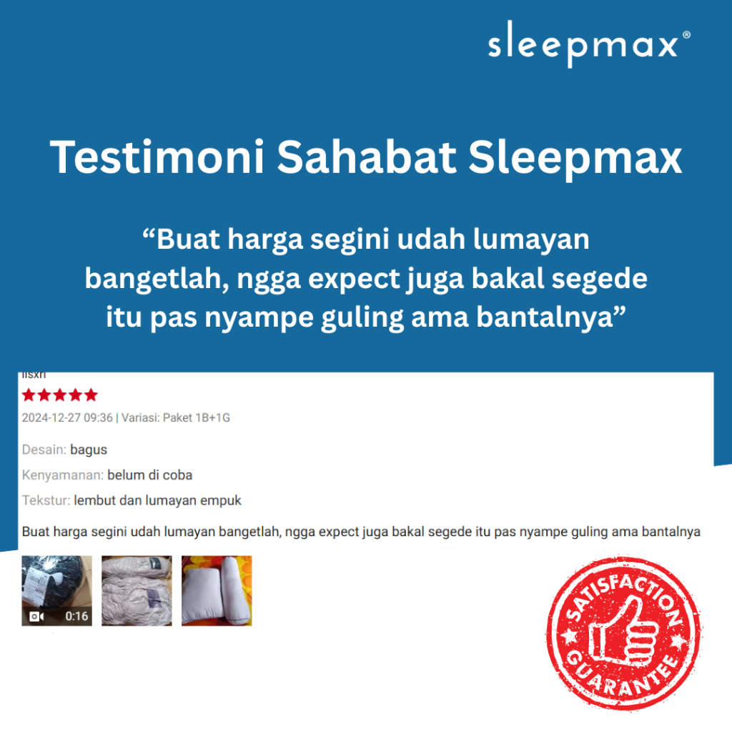 Bantal Tidur Hotel Premium Sleep Well Pillow Sleepmax - Gambar 4