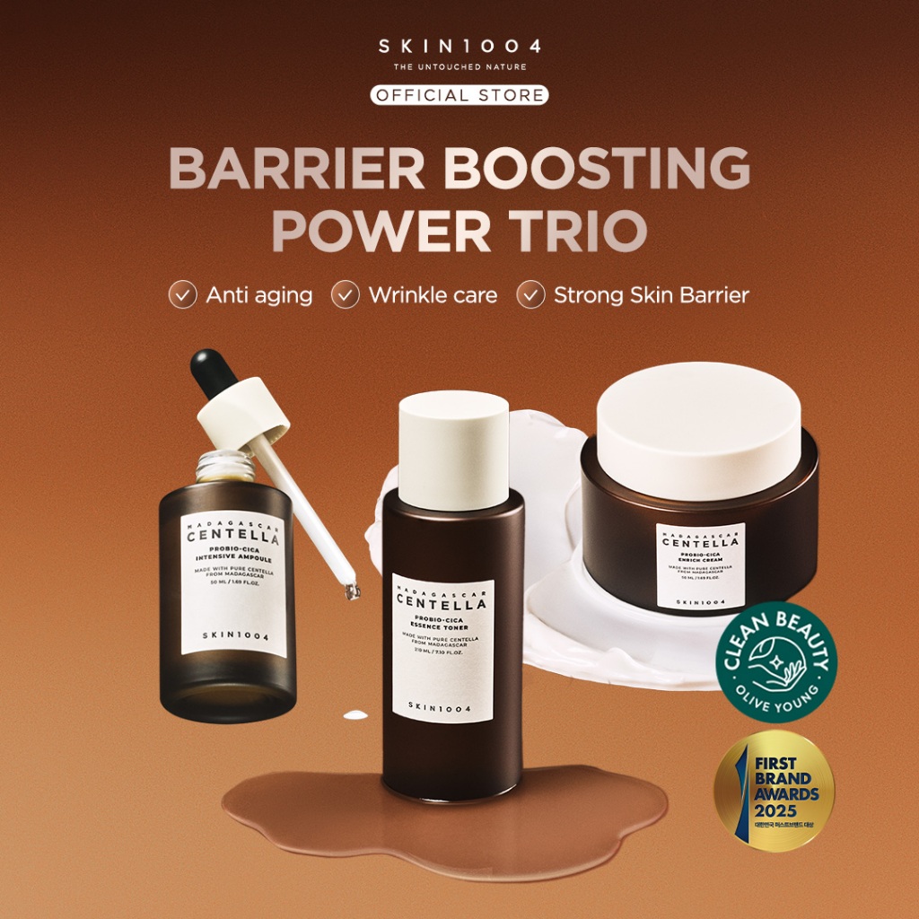 SKIN1004 Barrier Boosting Power Trio (Probio-Cica Intensive Ampoule 50ml + Essence Toner 210ml + Enrich Cream 50ml)