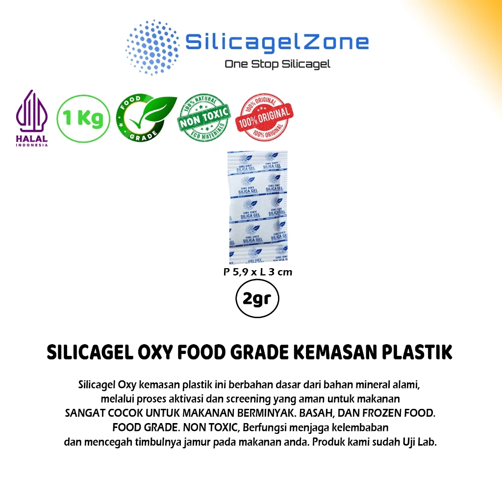 Silica Gel OXY SACHET PLASTIK FOOD GRADE 1 KG TERMURAH HIGH QUALITY KHUSUS MAKANAN BERMINYAK DAN FROZEN FOOD - Gambar 3