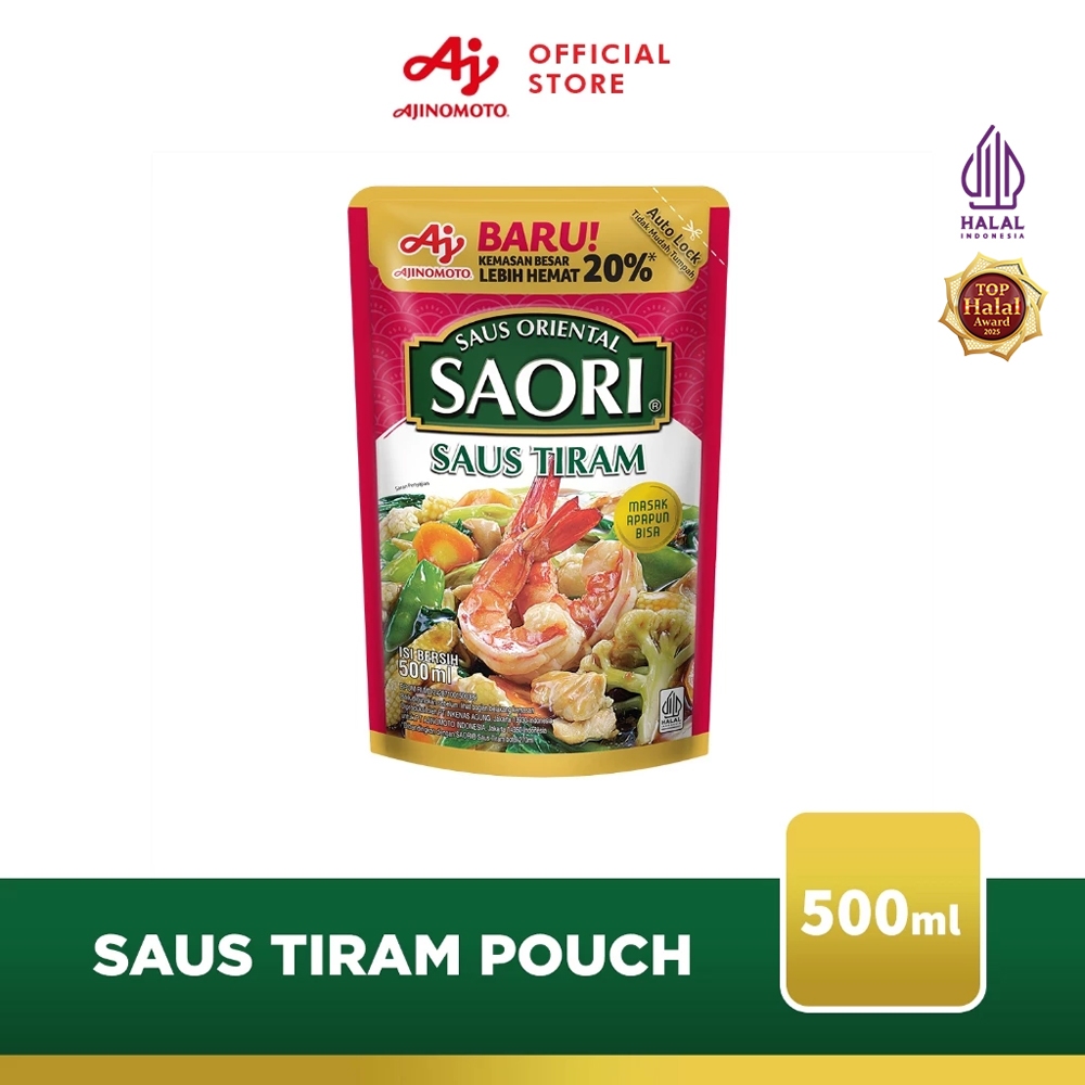 SAORIÂ® Saus Oriental Tiram Pouch 500ML (1pc) - Dengan Ekstra Tiram Asli Berkualitas - Rasa Gurih Manis Asin Yang Seimbang