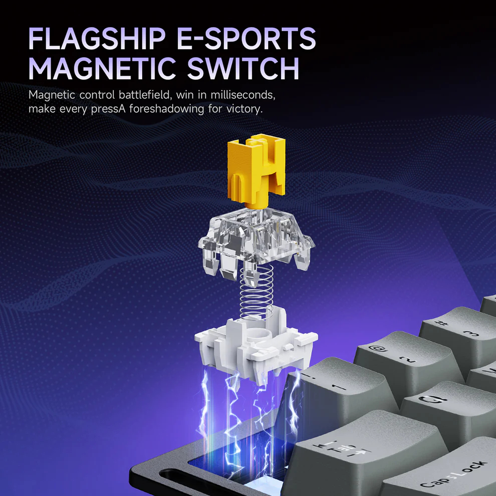 Ajazz AK029 / AK-029 / AK 029 HE Hall Effect One Handed Gaming Keyboard With Magnetic Rice Switch - Gambar 3