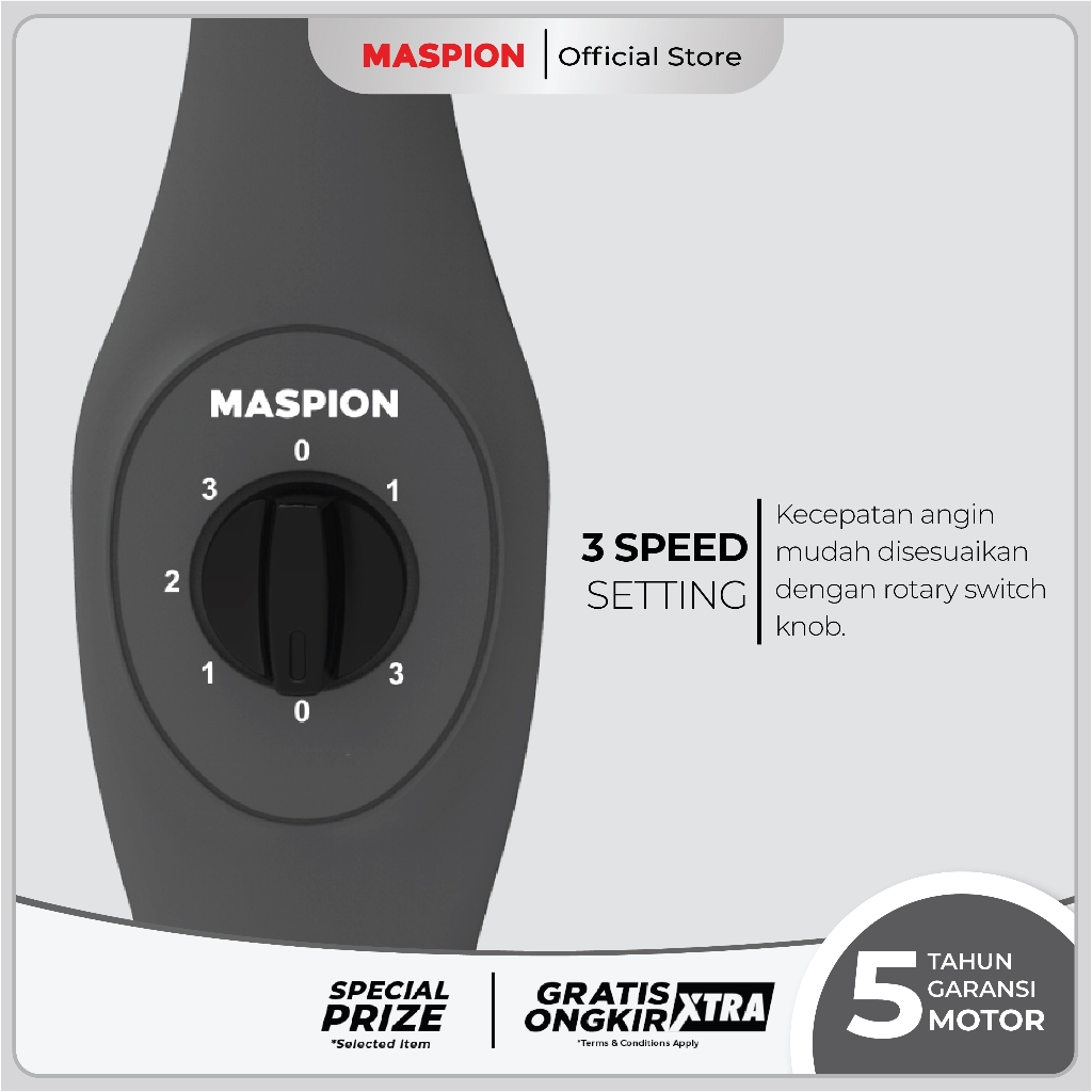 Maspion Stand Fan Kipas Angin Berdiri 16 Inch EX-1611 SX - Gambar 4