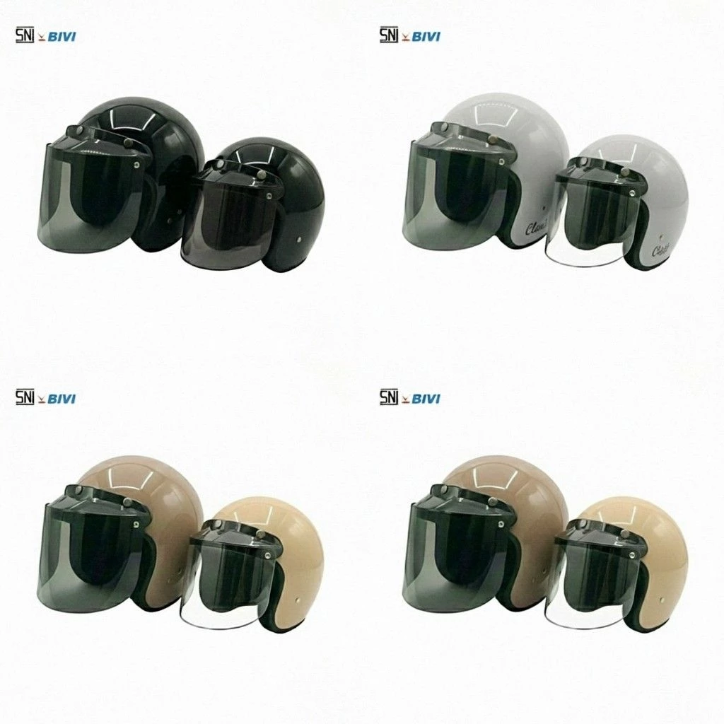 Helm Retro - Hlem Bogo KLASIK BIVI Elegan Keren Aesthetic Ori SNI Half Face Pria Wanita Dewasa