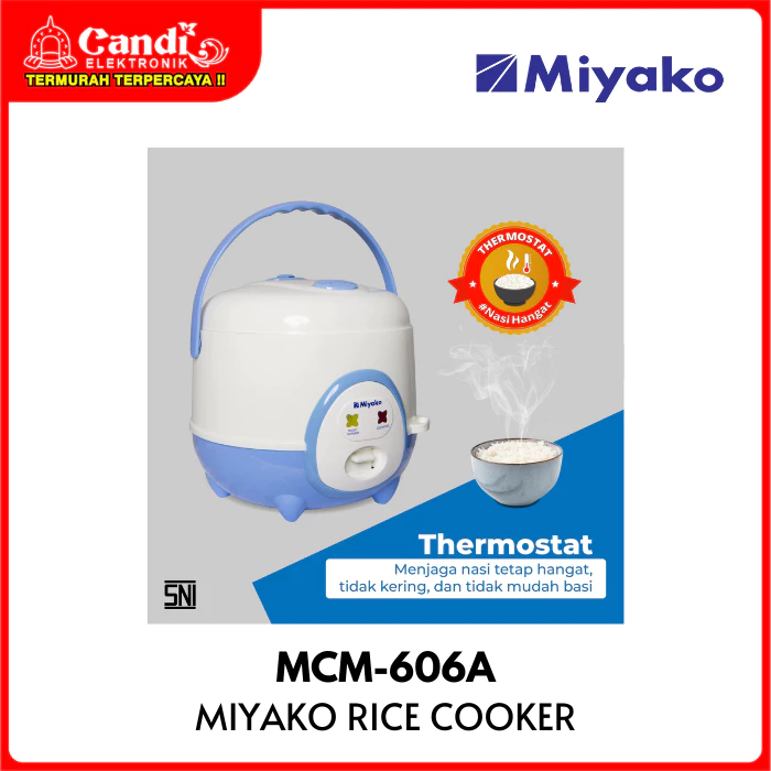 [ CANDI ELEKTRONIK ] MIYAKO Magic Warmer Plus Rice Cooker 0,6 Liter MCM-606A - Gambar 3