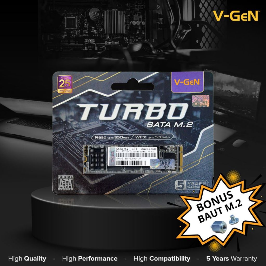 V-GEN SSD M.2 SATA 128GB 256GB 512GB 1TB 2TB TURBO M2 128/256/512 GB/1 TB/2 TB VGEN 2280 - Gambar 3