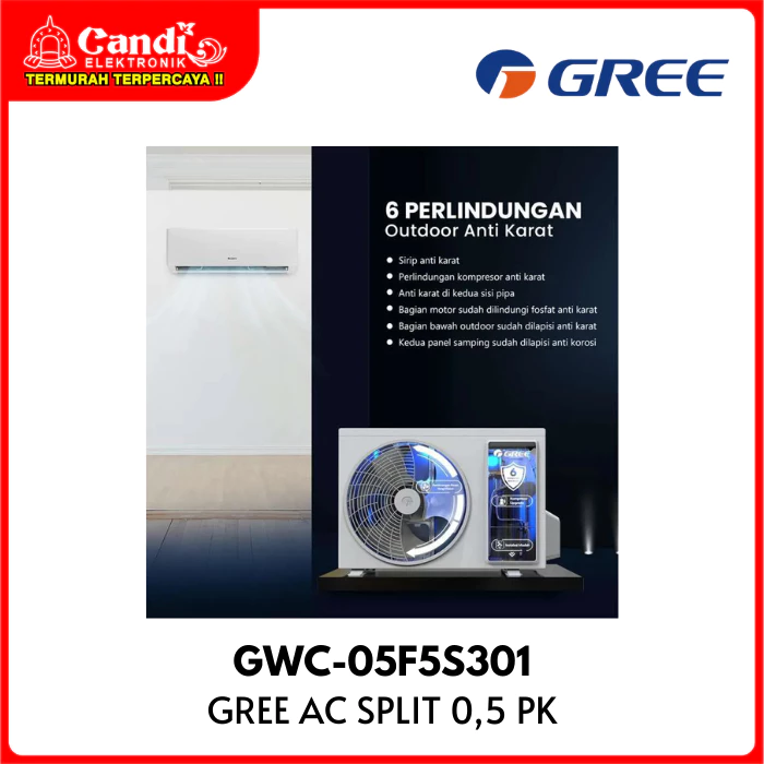 GREE Air Conditioner AC Split 0,5 PK Inverter GWC-05F5S - Gambar 2