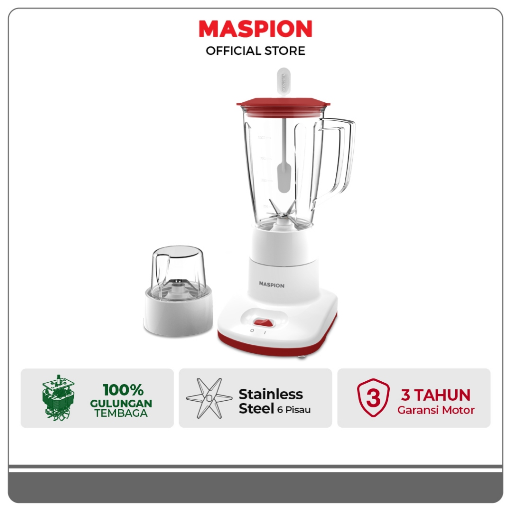 Maspion Pelumat Blender with Dry Miller 1 Liter MT-1262 AP