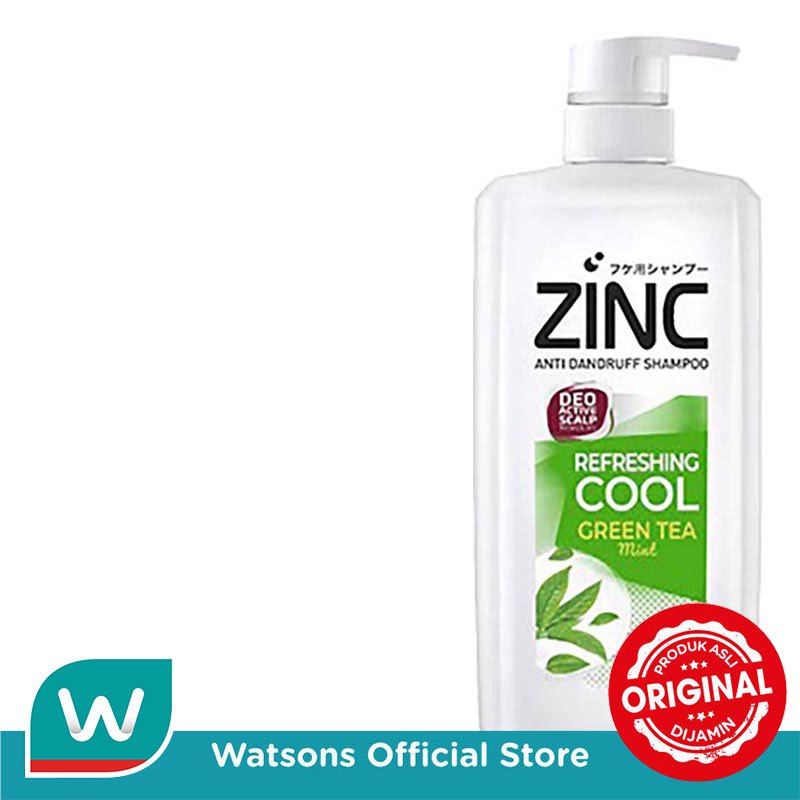 Zinc Shampoo Refreshing Cool Green Tea Pump 680ml - Gambar 3